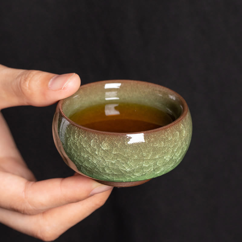 Buddha Stones cinese verde ghiaccio crack design Jianzhan forno cambiamento porcellana tazza da tè Kung Fu tazza da tè