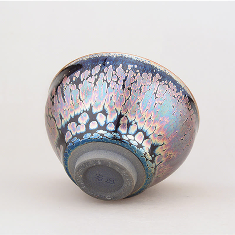 Buddha Stones fatte a mano con motivo di piante succulente Jianzhan cinese tazza da tè in ceramica Tenmoku Kung Fu