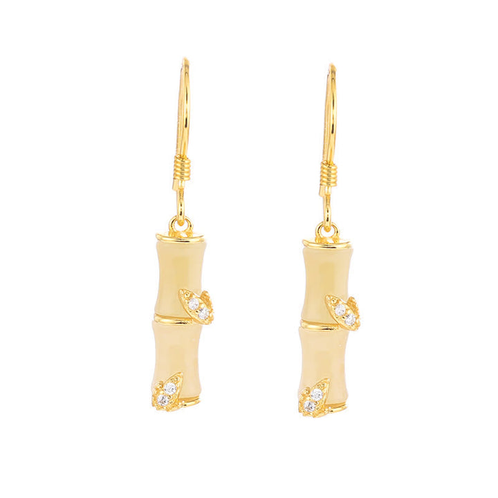 Orecchini pendenti in argento sterling 925 con giada di Hetian, crisoberillo, occhio di gatto, agata rossa, bambù e fortuna - image 6