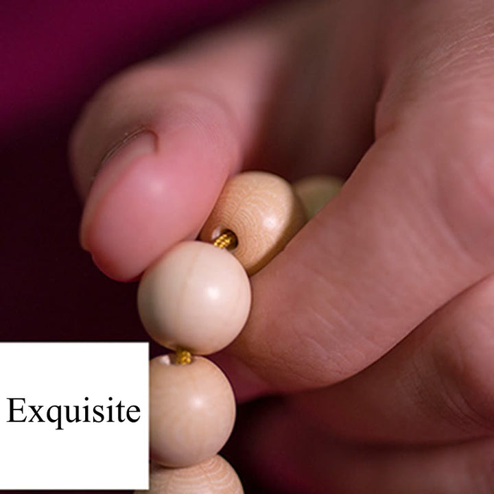 Buddha Stones Naturale Abelia Biflora Legno Benedizione Polso Mala