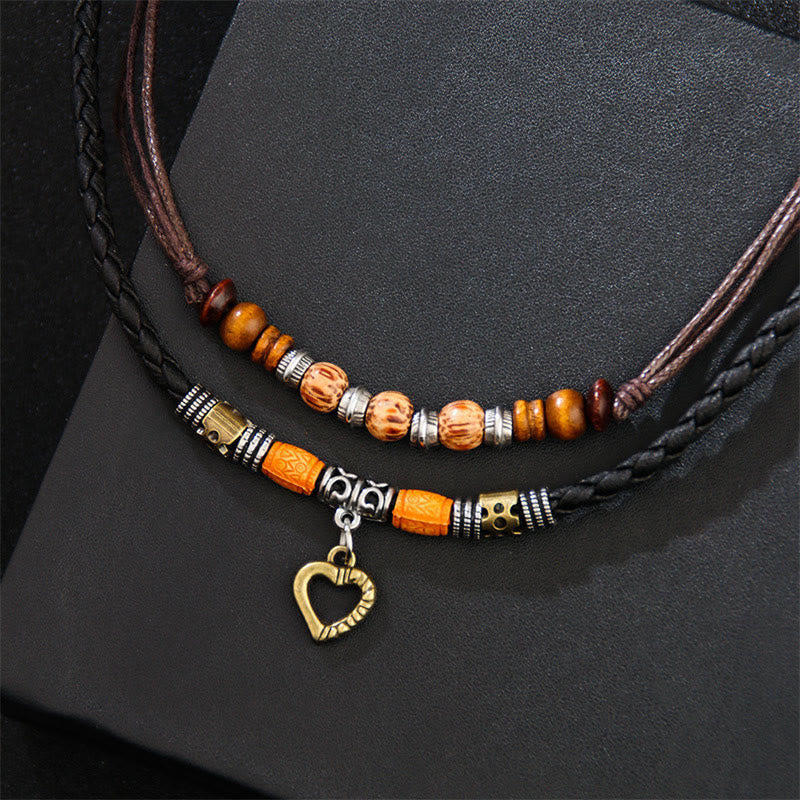 Collana con ciondolo e braccialetto con motivo a cuore Buddha Stones curative