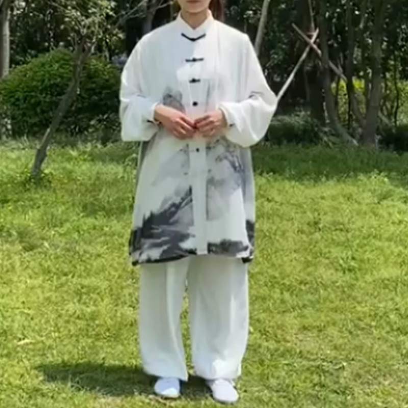 3 pezzi pittura a inchiostro meditazione preghiera spirituale zen tai chi qigong pratica abbigliamento unisex set