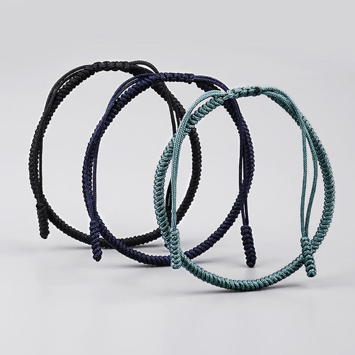 Buddha Stones Tibetano 3 Pezzi King Kong Knot Amuleto Fatto a Mano Braccialetto di Forza