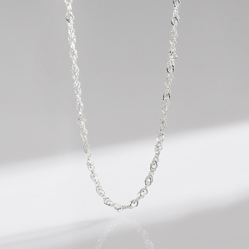 Collana con ciondolo a forma di catena con simbolo Hamsa e occhio maligno in argento sterling 925, prosperità e fortuna - Catena di onde d'acqua - image 27