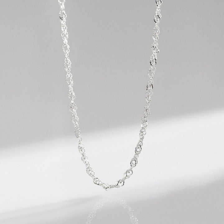 Collana con ciondolo a forma di catena con simbolo Hamsa e occhio maligno in argento sterling 925, prosperità e fortuna - Catena di onde d'acqua - image 27