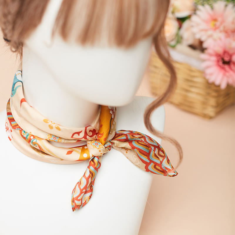 Buddha Stones Sciarpa in seta di gelso 100% di Dunhuang Riyue Mountain Scialle Dunhuang