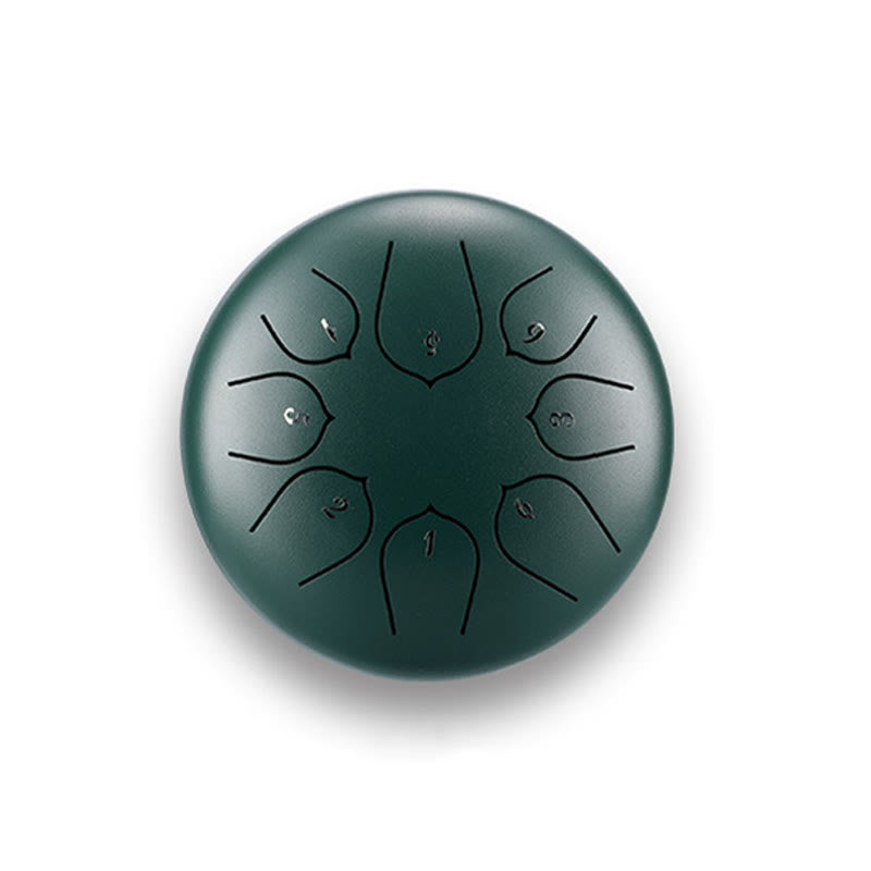 Buddha Stones Steel Tongue Drum Sound Healing Meditazione Lotus Pattern Drum Kit 8 Note Strumento a percussione da 6 pollici