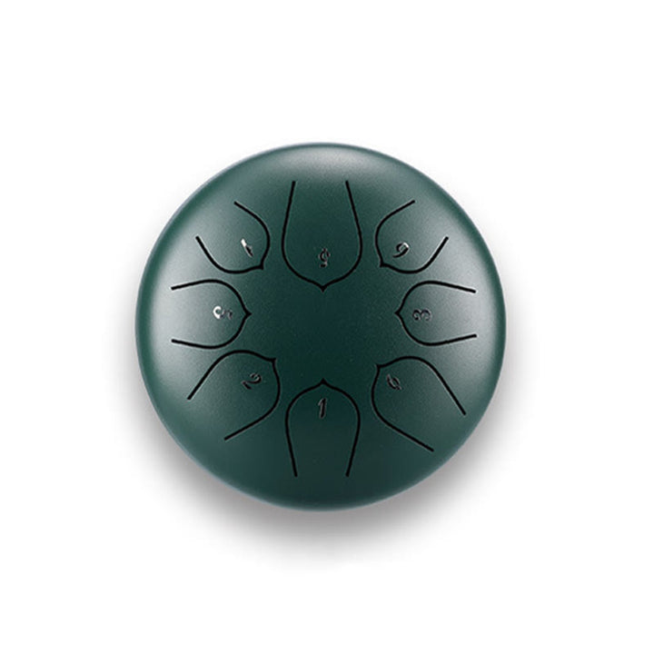 Buddha Stones Steel Tongue Drum Sound Healing Meditazione Lotus Pattern Drum Kit 8 Note Strumento a percussione da 6 pollici