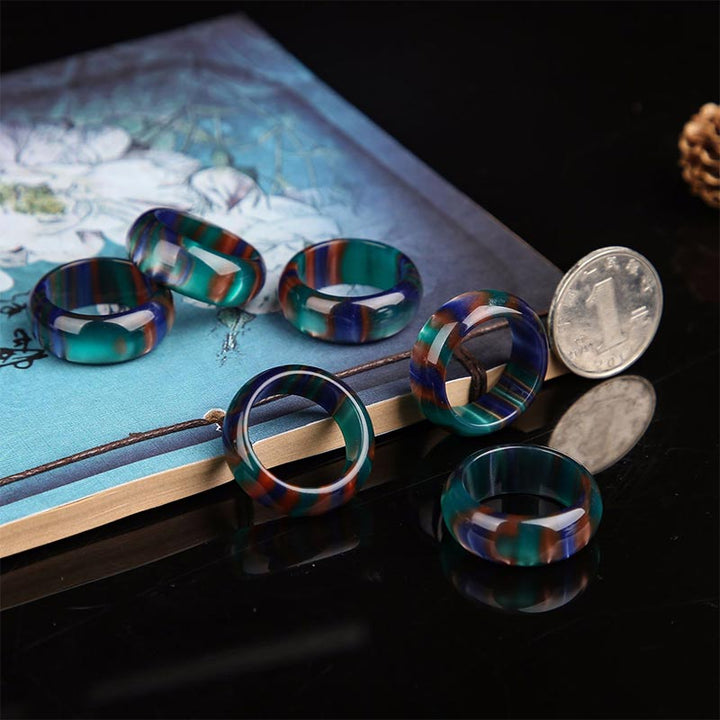 Buddha Stones Colorato Sea Willow Mala Braccialetto Anello Positivo - image 2