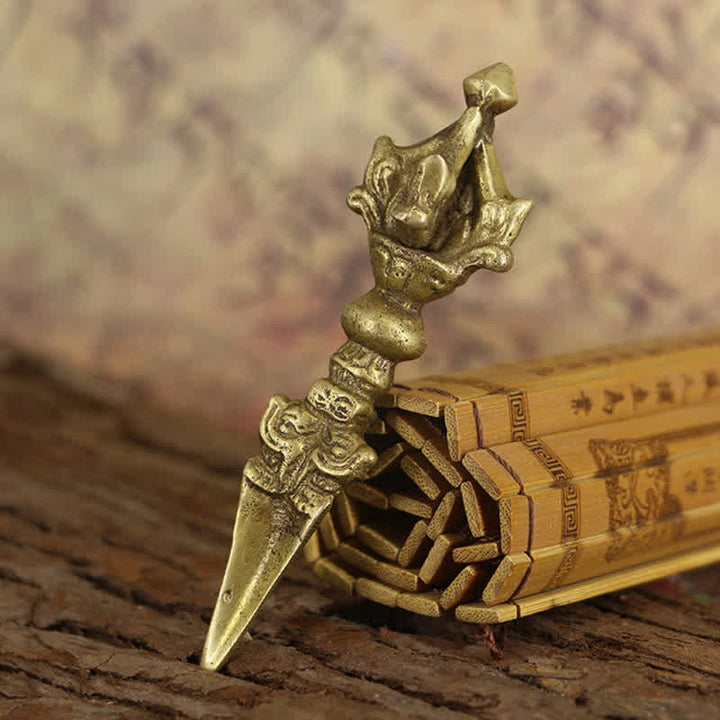 Buddha Stones Tibetano Cinque Fili Vajra Dorje Illuminazione Rame Decorazione