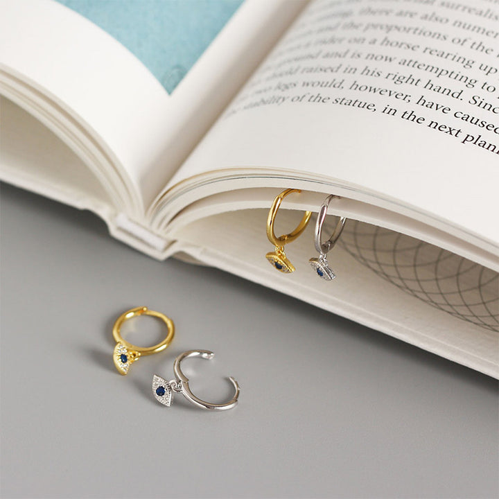 Orecchini a perno con protezione contro il malocchio in argento sterling 925 Buddha Stones