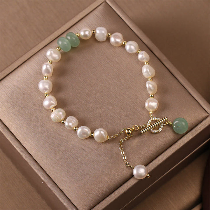 Braccialetto a catena curativo con perle di quarzo fragola verde Buddha Stones