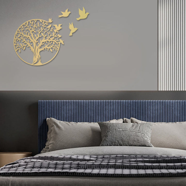 Buddha Stones Albero della vita Uccelli Cartello Regalo di inaugurazione della casa Unity Wall Art