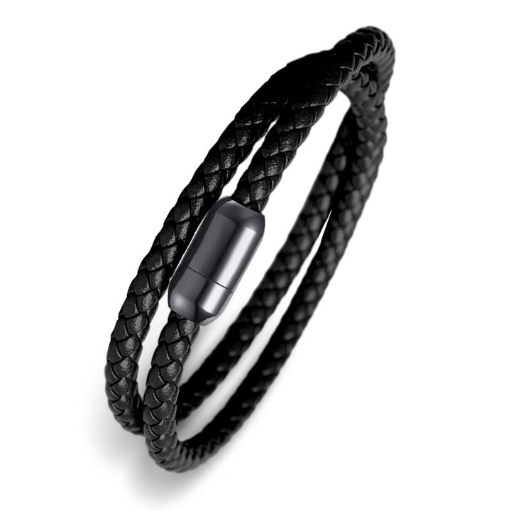 Braccialetto con fibbia magnetica di protezione in corda rossa in vera pelle Buddha Stones