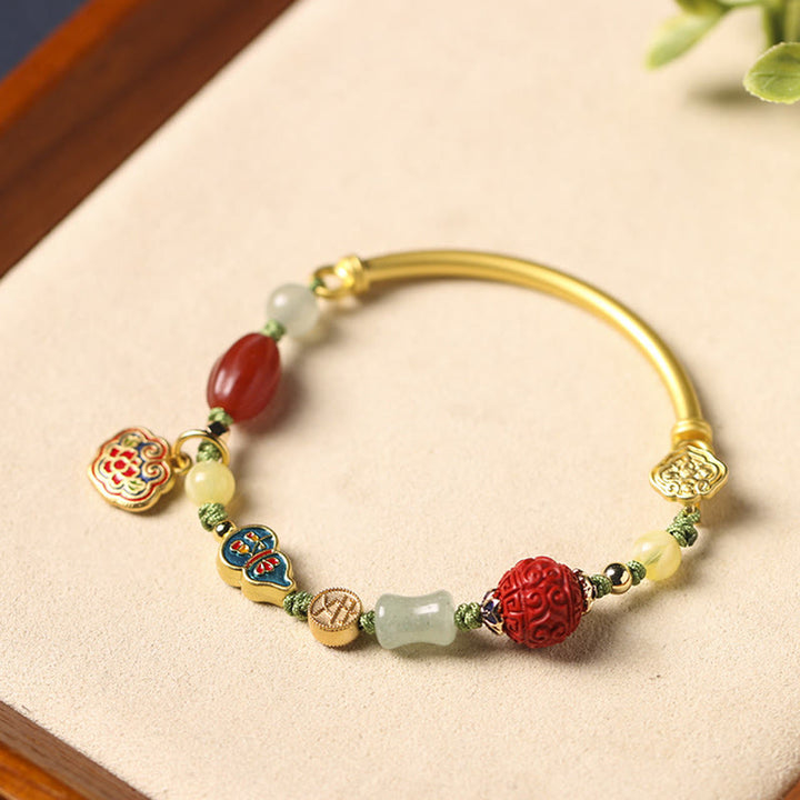 Buddha Stones Tibetano Nuvole di Buon Auspicio Fortuna Felicità Ricchezza Braccialetto Fortuna