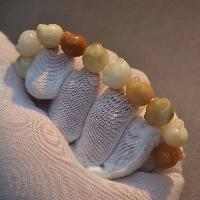 Braccialetto di armonia calma e carina con zampa di gatto, semi di Bodhi multistrato Buddha Stones - image 11