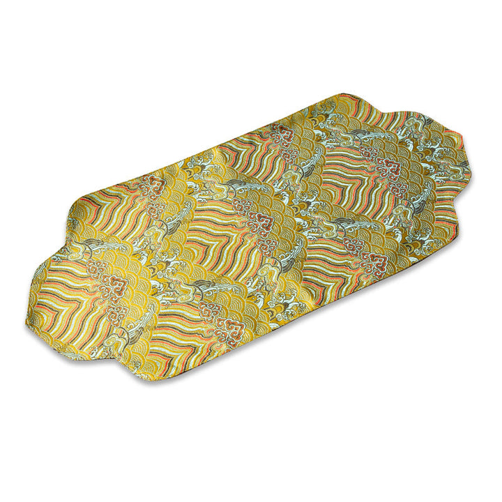 Buddha Stones Sea Wave Bamboo Plum Blossom Broccato Ricamo Sottobicchiere per tazza da tè Kung Fu Tappetino da tè