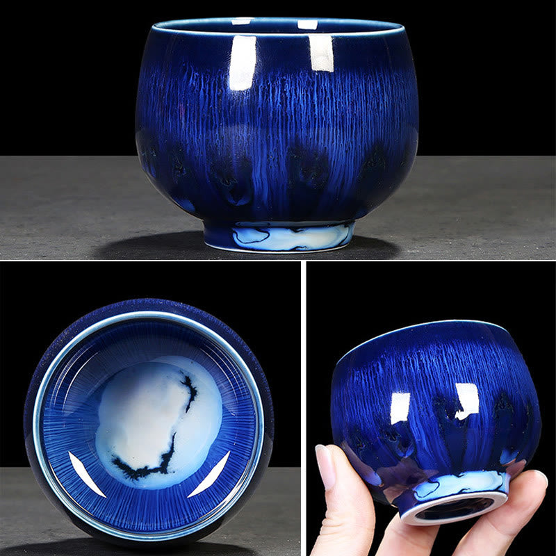 Buddha Stones Tazza da tè in ceramica cinese Jianzhan Glaze Kiln Change Tenmoku Kung Fu Tea Cup