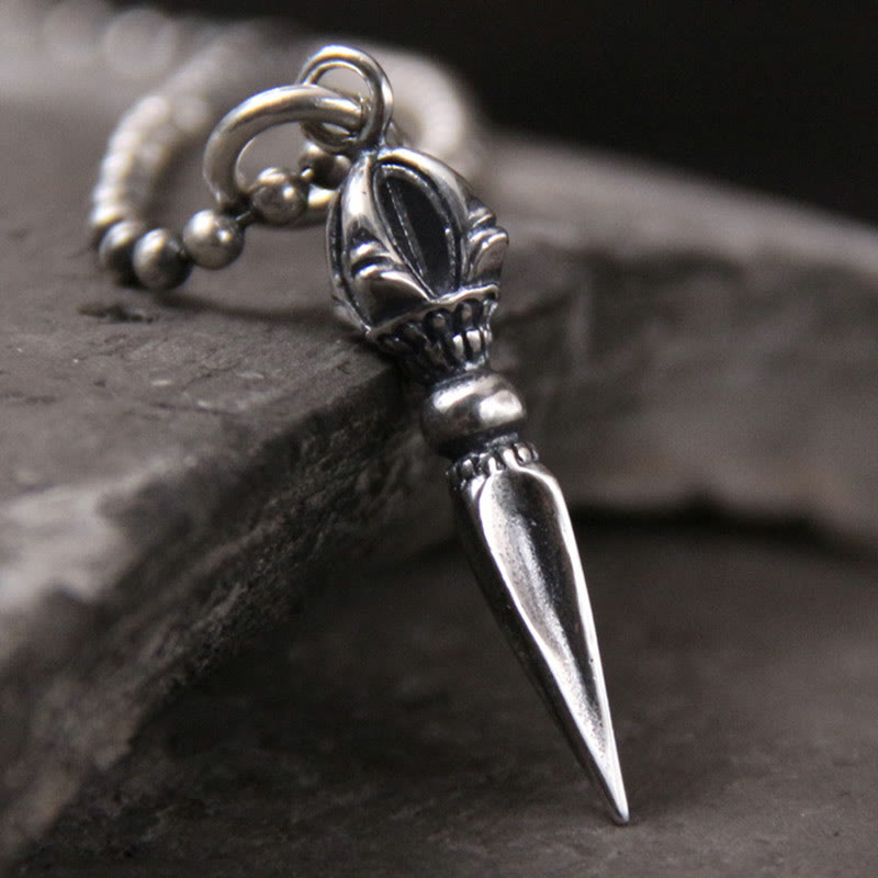 Buddha Stones 925 Sterling Silver Dorje Vajra Spiritual Power Forza Collana Pendente