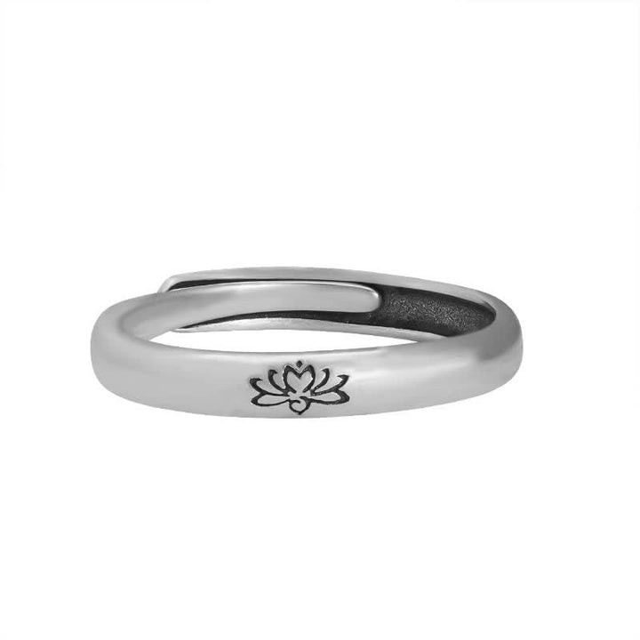 Anello Buddha Stones 925 Sterling Silver Lotus Flower Enlightenment