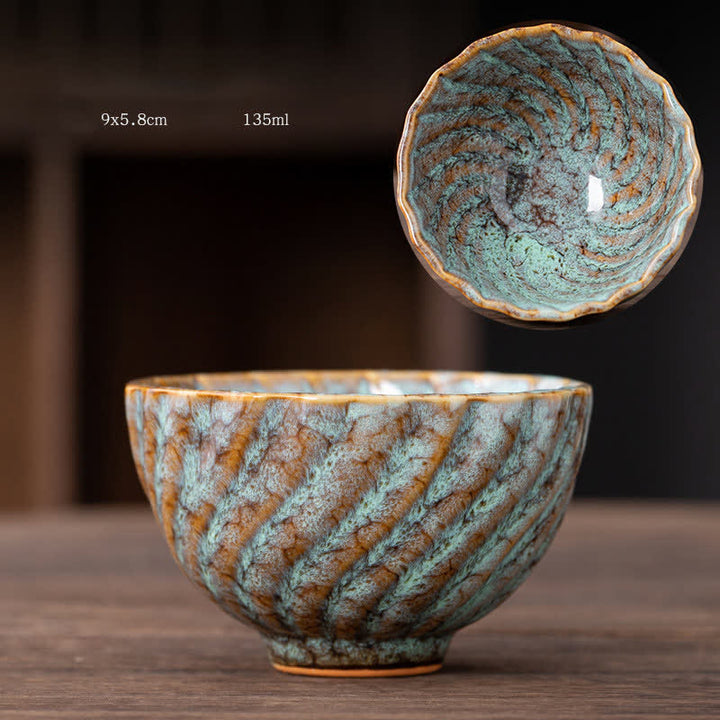 Buddha Stones Peach Blossom Pattern Tazza da tè in ceramica Tazze da tè a forma di fiore