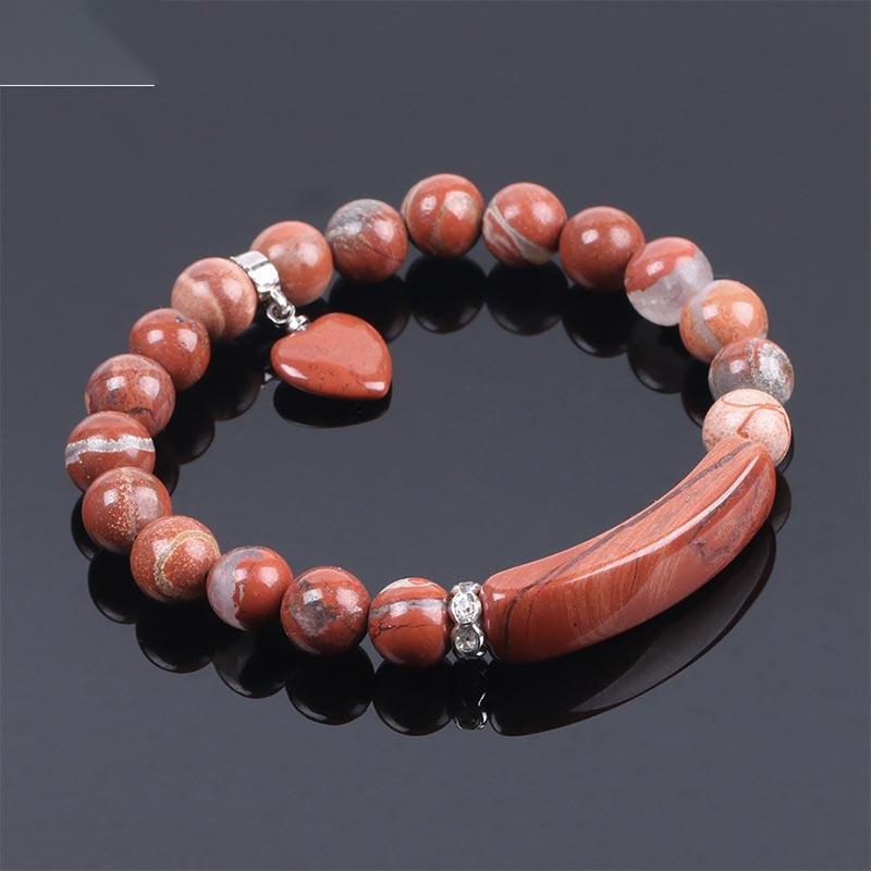 Braccialetto di perline curative con cuore d'amore in quarzo naturale Buddha Stones