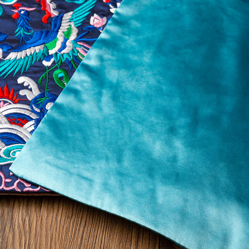 Buddha Stones Phoenix Dragon Kirin Ricamo Sottobicchiere per tazza da tè Sottobicchiere per tazza da tè Kung Fu