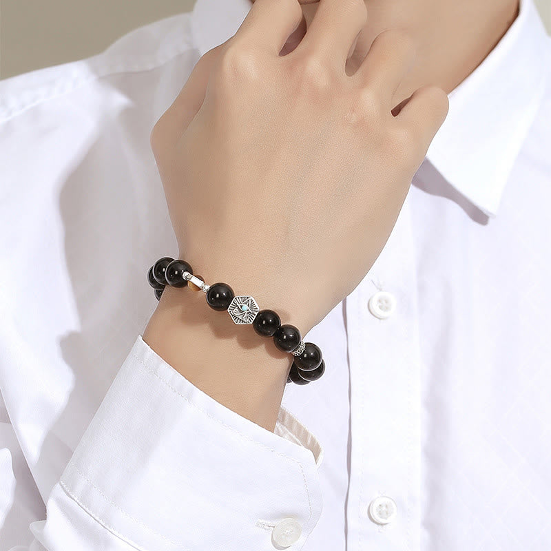 Braccialetto di purificazione Occhio di Tigre Occhio della Provvidenza in Argento Sterling 925 Buddha Stones