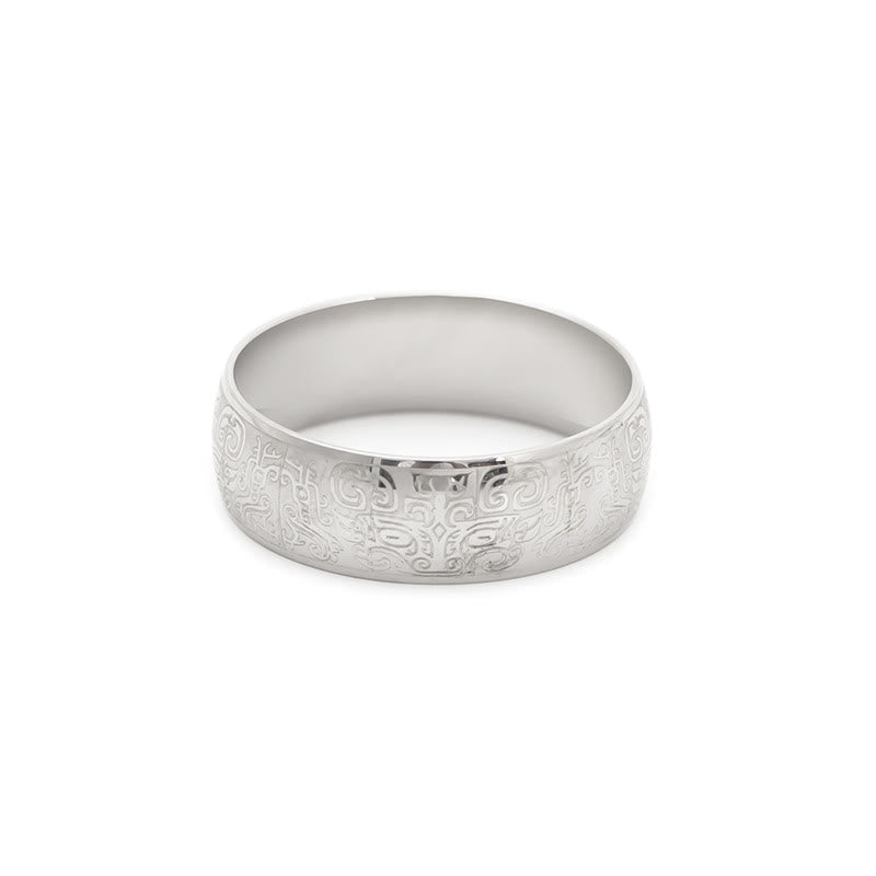 Anello in acciaio al titanio Buddha Stones, creatura mitologica fortunata Taotie