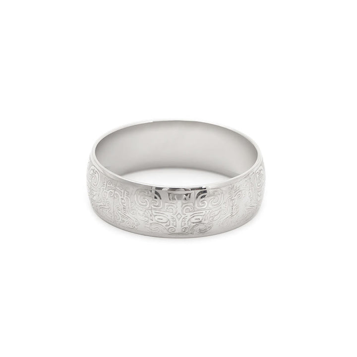 Anello in acciaio al titanio Buddha Stones, creatura mitologica fortunata Taotie