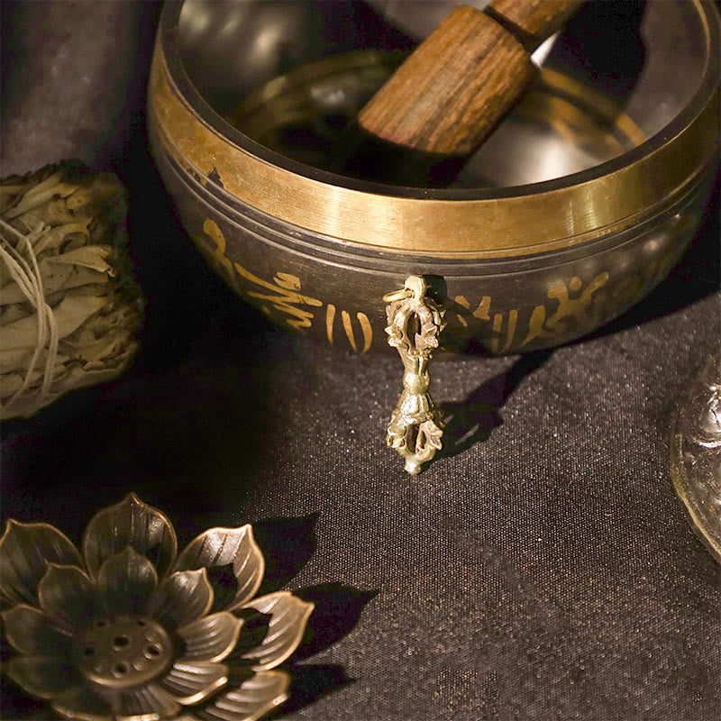 Buddha Stones Nepal Fatto a mano Doppio Dorje Rame Illuminazione Forza Vajra