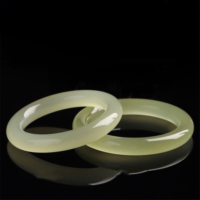 Buddha Stones Braccialetto con polsino in giada afgana naturale Abbondanza