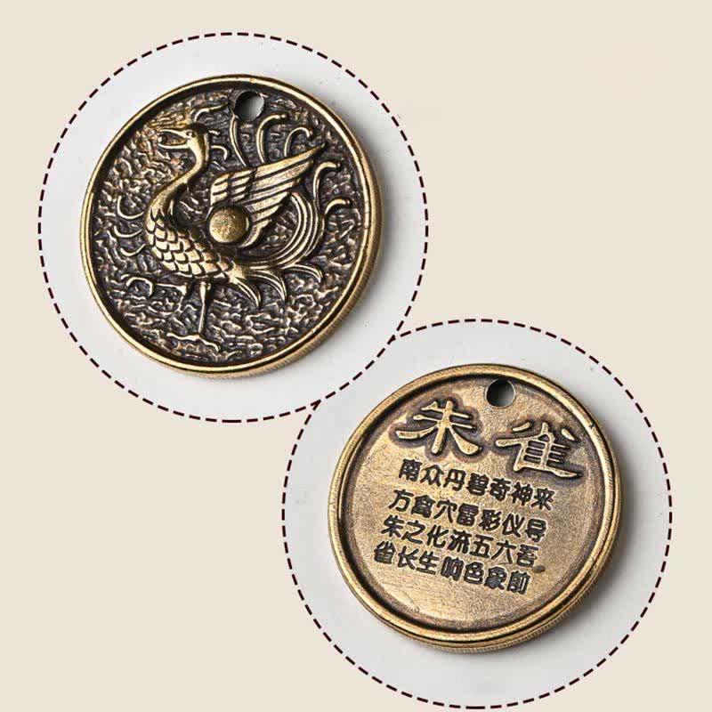 Buddha Stones Quattro Simboli Drago Azzurro Tigre Bianca Uccello Vermiglio Tartaruga Nera Portachiavi