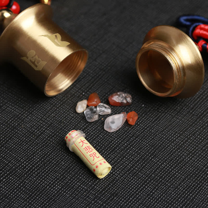 Buddha Stones Tibet Om Mani Padme Hum Ruota della preghiera Nove Palazzo Otto trigrammi Rame Decorazione appesa all'auto