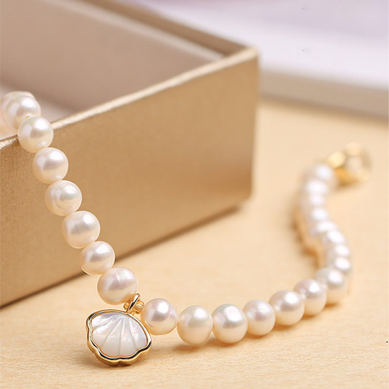 Bracciale con ciondolo in perle di cristallo naturale placcato oro 14K Buddha Stones