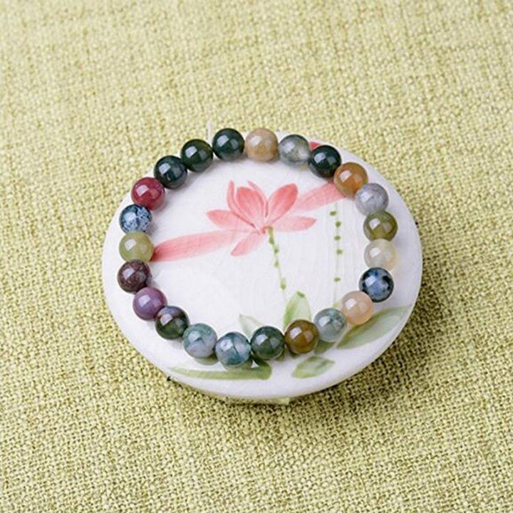 Braccialetto Buddha Stones India Agate Beads Luck Yoga