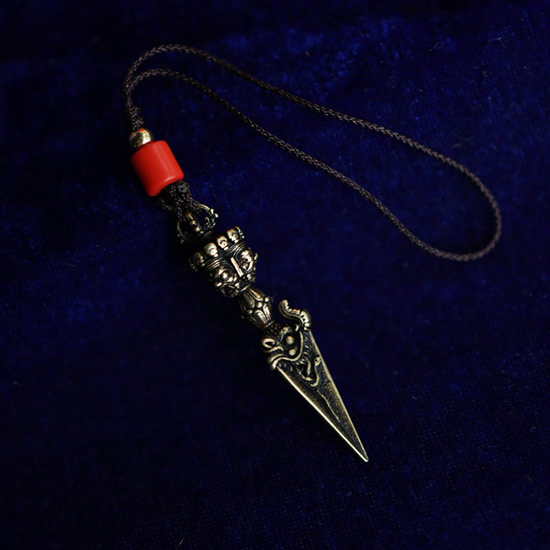 Buddha Stones Tibet Dorje Vajra Inciso Potere Spirituale Pendente Decorazione Appesa