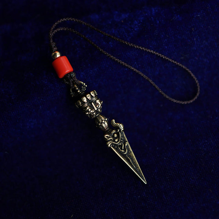 Buddha Stones Tibet Dorje Vajra Inciso Potere Spirituale Pendente Decorazione Appesa