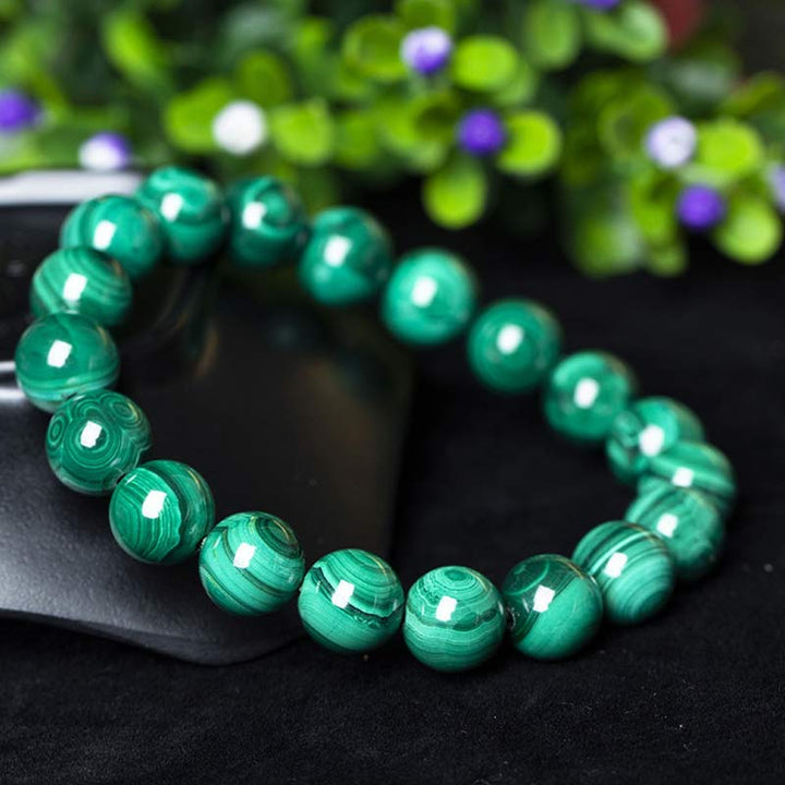 Braccialetto di protezione e calma in malachite naturale Buddha Stones