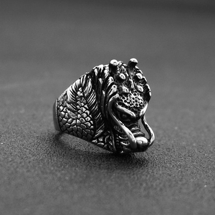 Anello in acciaio al titanio Dragon Balance