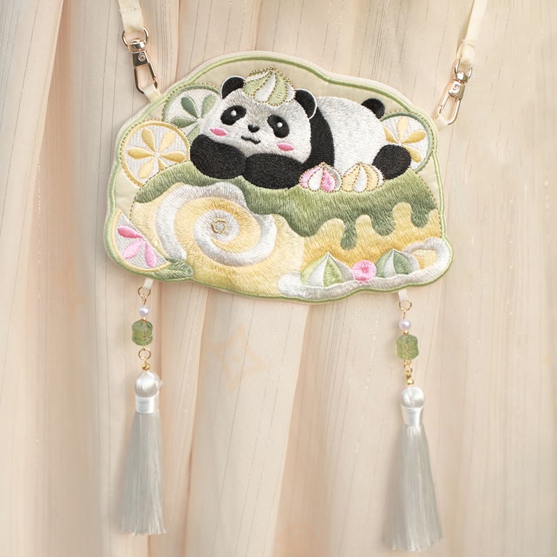 Buddha Stones Ricamo Panda Fortunato Gatto Shiba Inu Cervo Coniglio Volpe Fiore Animale Carino Borsa Hanfu Borsa A Tracolla Borsa A Tracolla