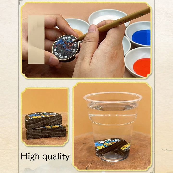 Buddha Stones PiXiu Moneta di rame Legno di ebano Fortuna Attrarre Ricchezza Portachiavi Decorazione