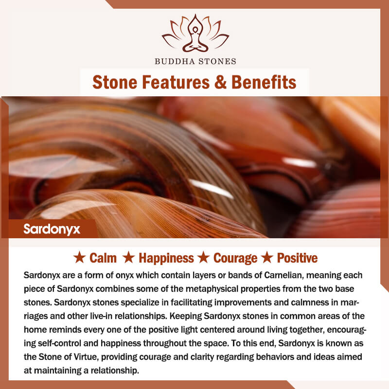 Buddha Stones Pietra sardonica casuale Portachiavi positivo