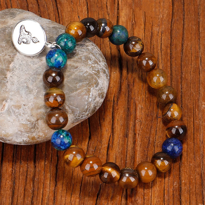 Buddha Stones 108 Mala Beads Occhio di tigre Buddha Forza Braccialetto Nappa Collana Pendente