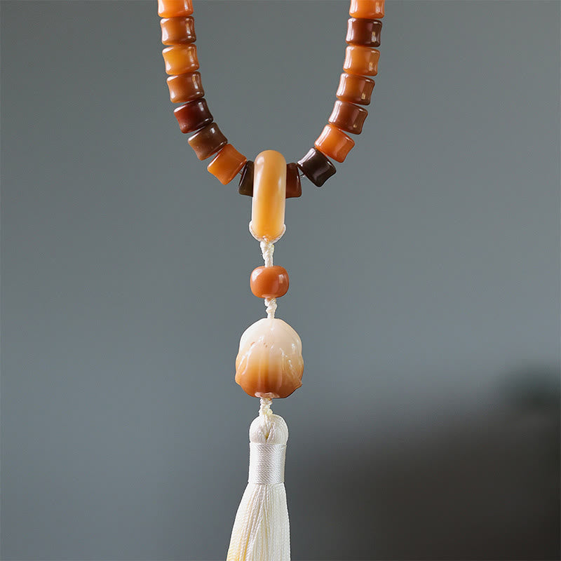 Buddha Stones 108 Mala Beads Bodhi Seed Buddha Mano Loto Braccialetto dell'armonia inciso