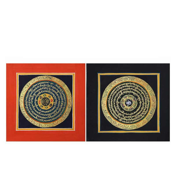 Dipinto Thangka tibetano fatto a mano, benedizione spirituale, scatola cieca, motivo a colori casuali
