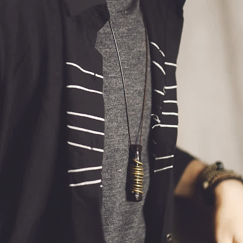 Collana pendente in Buddha Stones Tibet Ebano Legno Rame Equilibrio Pace - image 13