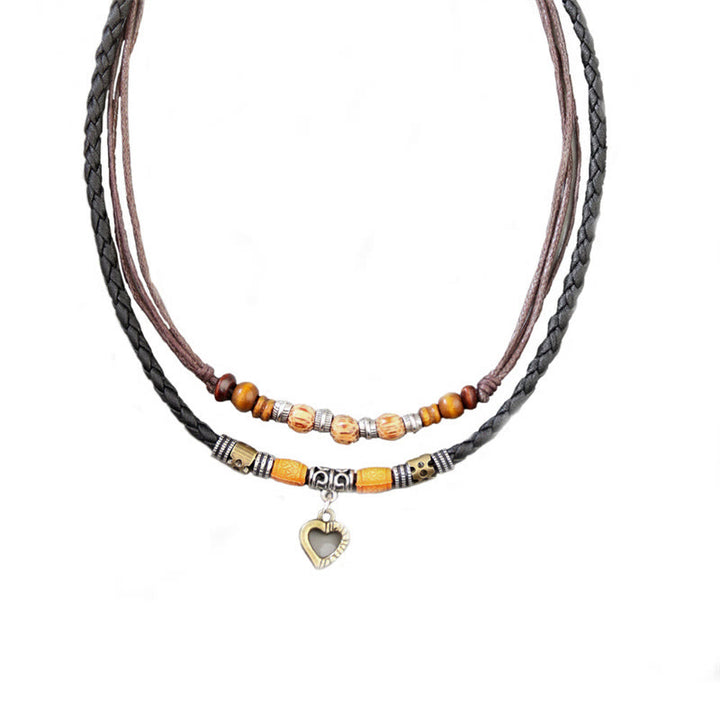 Collana con ciondolo e braccialetto con motivo a cuore Buddha Stones curative