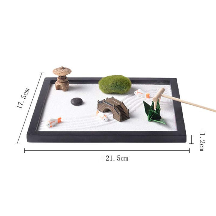 Buddha Stones Koi Pesce Piccolo Ponte Erba Paesaggio Pace Meditazione Zen Giardino Decorazione