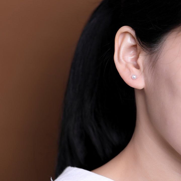 Orecchini a bottone Buddha Stones in argento sterling 925 con perle e ricchezza